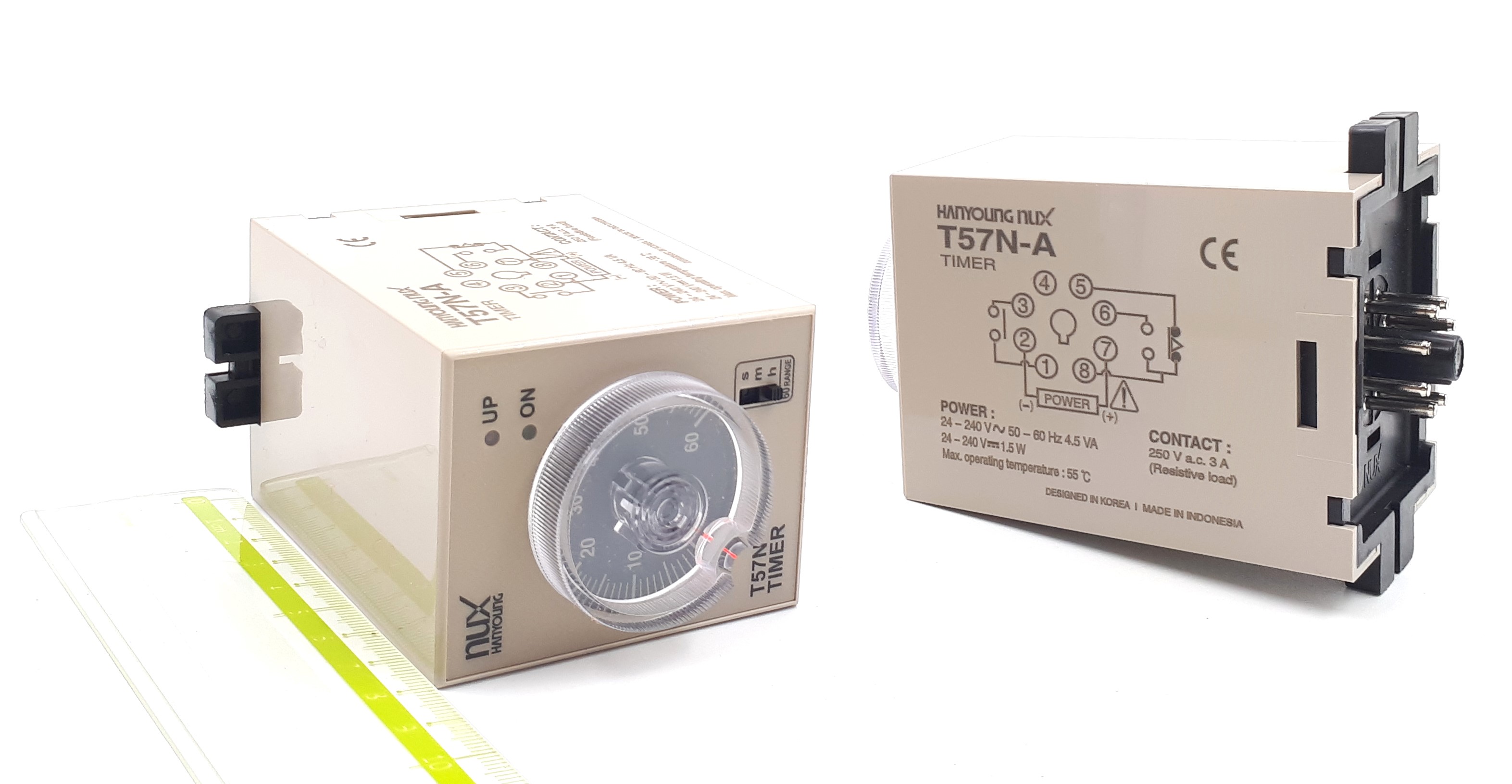 T57N-A (T57NE_60A) 60s-60h 24-240VAC/DC 50/60Hz Hanyoung реле времени