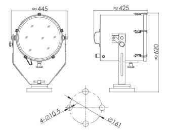 SFI-1000 300-1000W 110/127/220V E40 IP56 АМЭО прожектор судовой под лампу накаливания