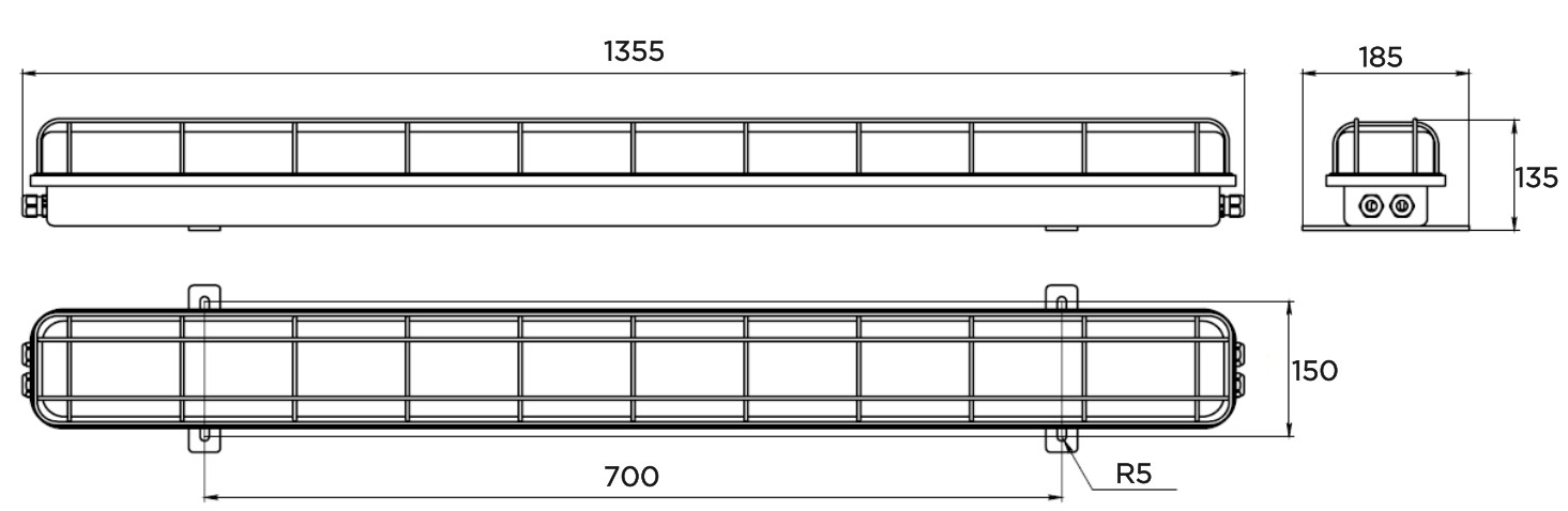 GL-481CD-101589 52W 230VAC IP67 4000K (решетка) "лапы" АМЭО светильник светодиодный