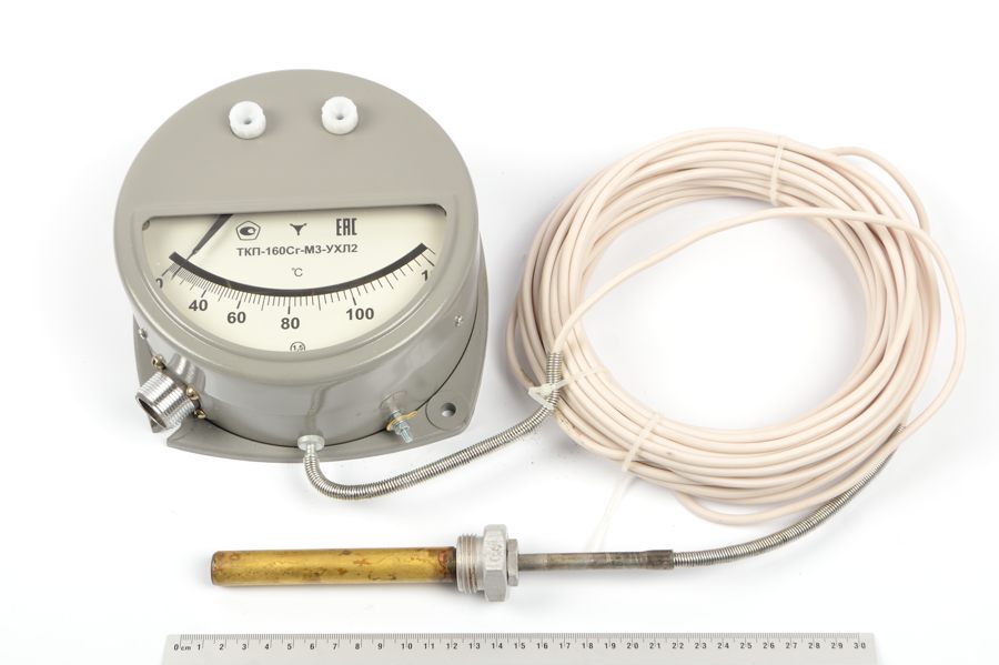 ТКП-160Сг-М3 УХЛ2 0-120°С M27x2R 160mm 16m термометр манометрический электроконтактный