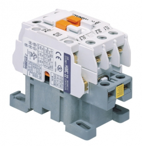 HiMC22 32A 24VDC 11kW 380/440V 3P 2NO+2NC Hyundai контактор