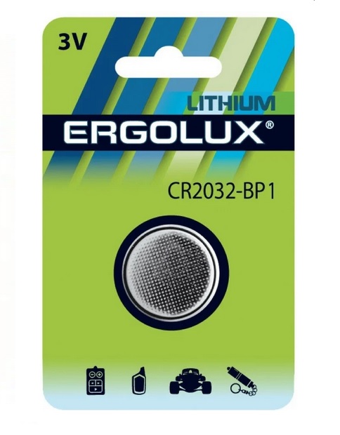 CR2032 3V Ergolux батарейка литиевая