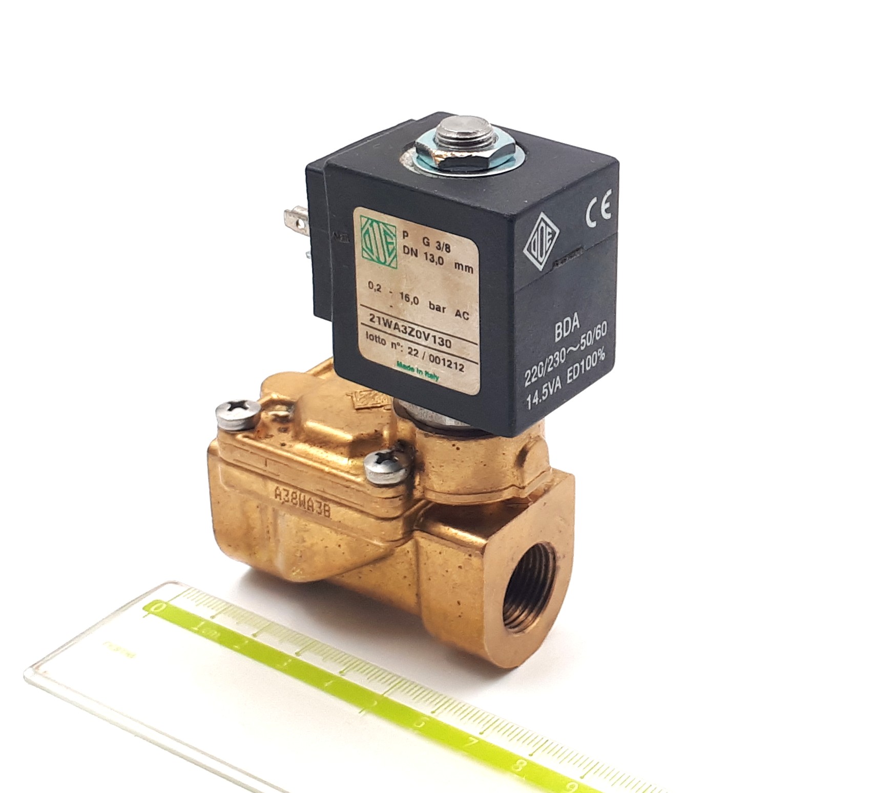 21WA3ZOV130 220-230VAC 14,5W 50/60Hz G3/8Rc NC клапан электромагнитный