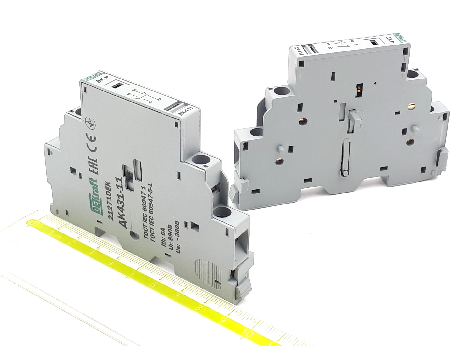 ВА-431 6A 1NO+1NC DEKraft контакт дополнительный боковой