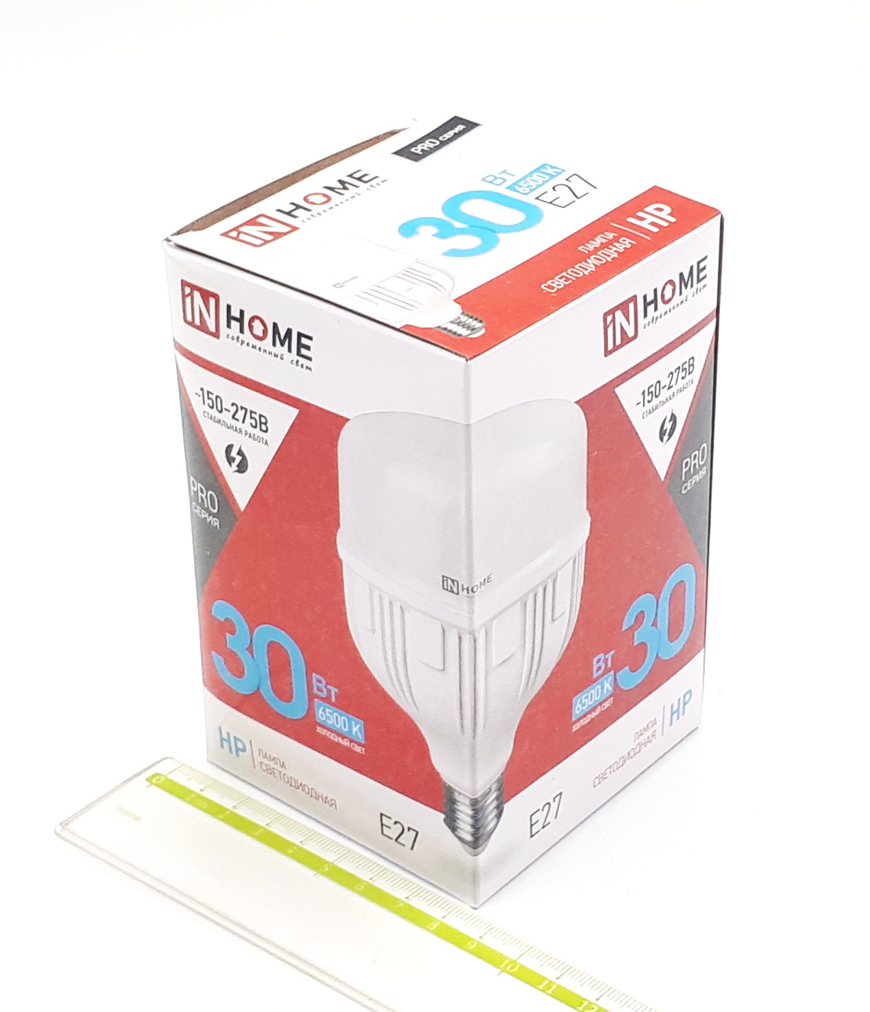 E27 30W 150-275VAC 6500K IN HOME 4690612031088 130х81mm лампа светодиодная