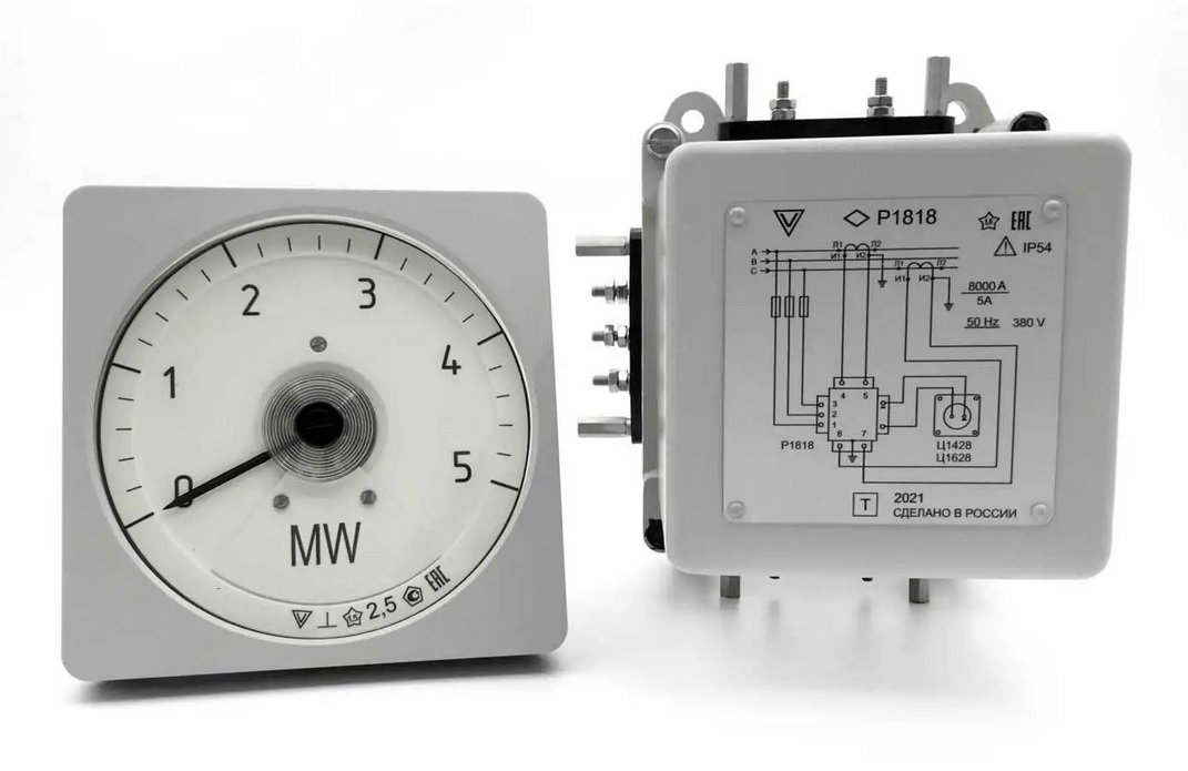 Ц1628.1/Р1818.1 60-0-400kW 380V 600/5А 3P ваттметр с добавочным устройством
