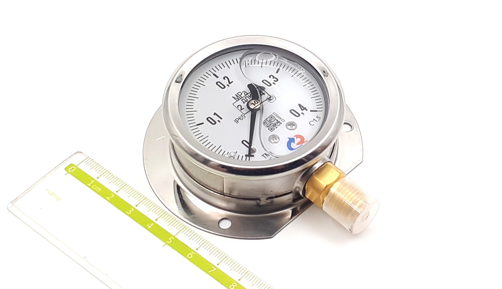 ТМ-320РКТ.10 0-0,4MPa G1/4R 1,5 манометр виброустойчивый глицериновый фланцевый радиальный