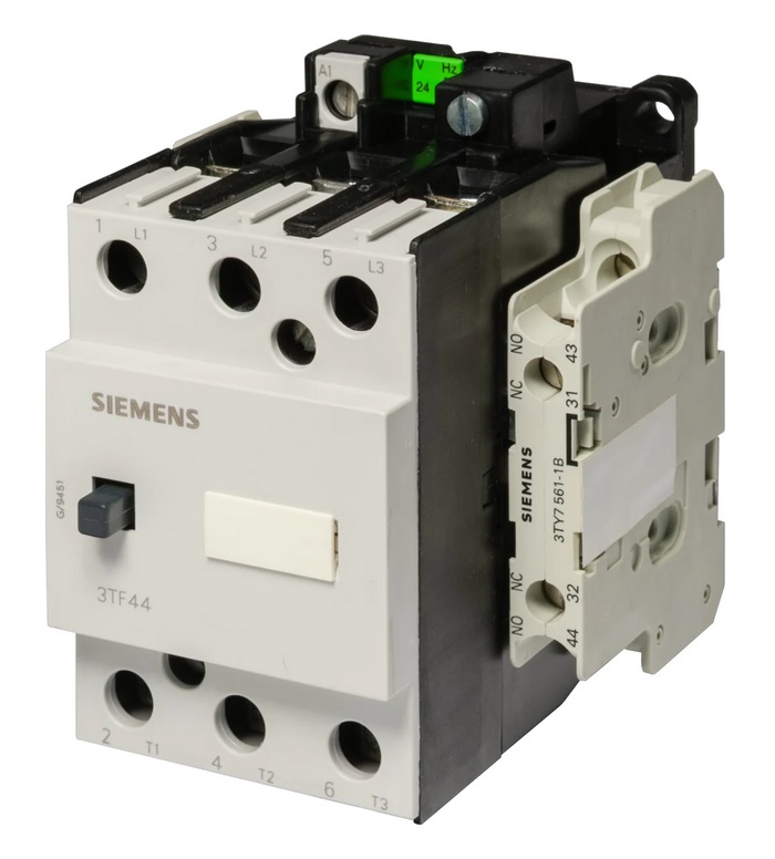 3TF4422-0B 55А 24VDC 15kW 400V 3P 3NО+3NC Siemens контактор