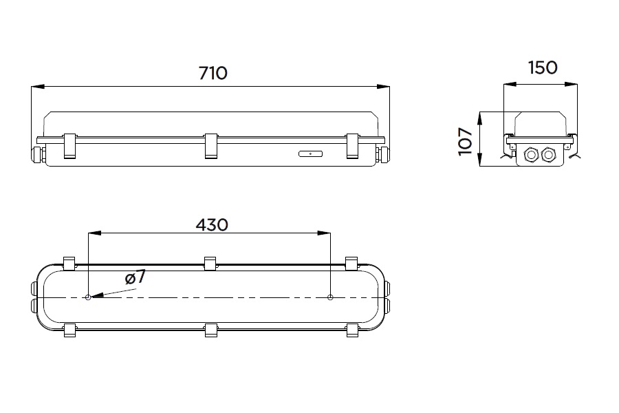 GL-281CD-100003 26W 230VAC IP56 4000K (решетка, LED ав.модуль) АМЭО светильник светодиодный аварийный