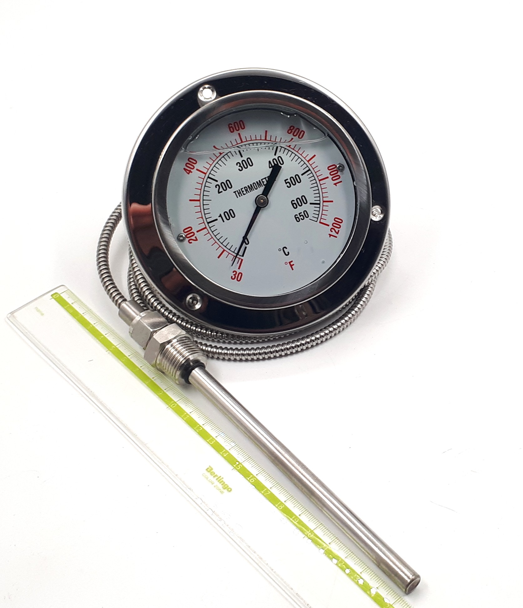 TDF100-650-G3 0-650°С Ø100mm G1/2R 150/10mm 3m Ф термометр манометрический виброустойчивый осевой