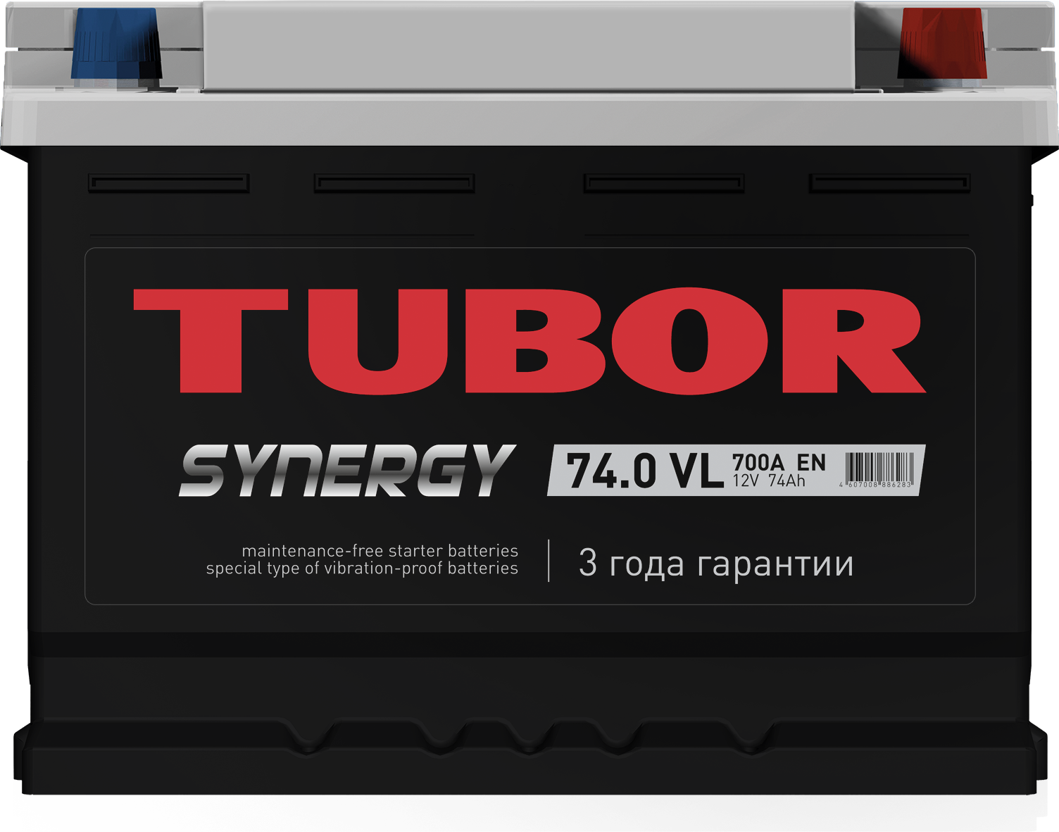 6СТ-74.0 VL низкий 74Ah TUBOR SYNERGY аккумулятор свинцово-кислотный