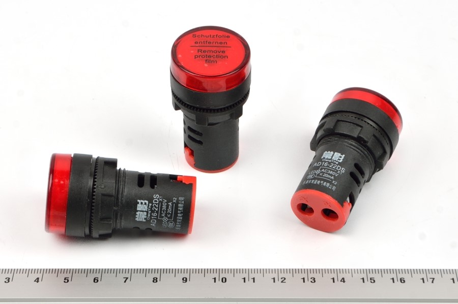 AD16-22DS 380VAC (красный) индикатор светодиодный