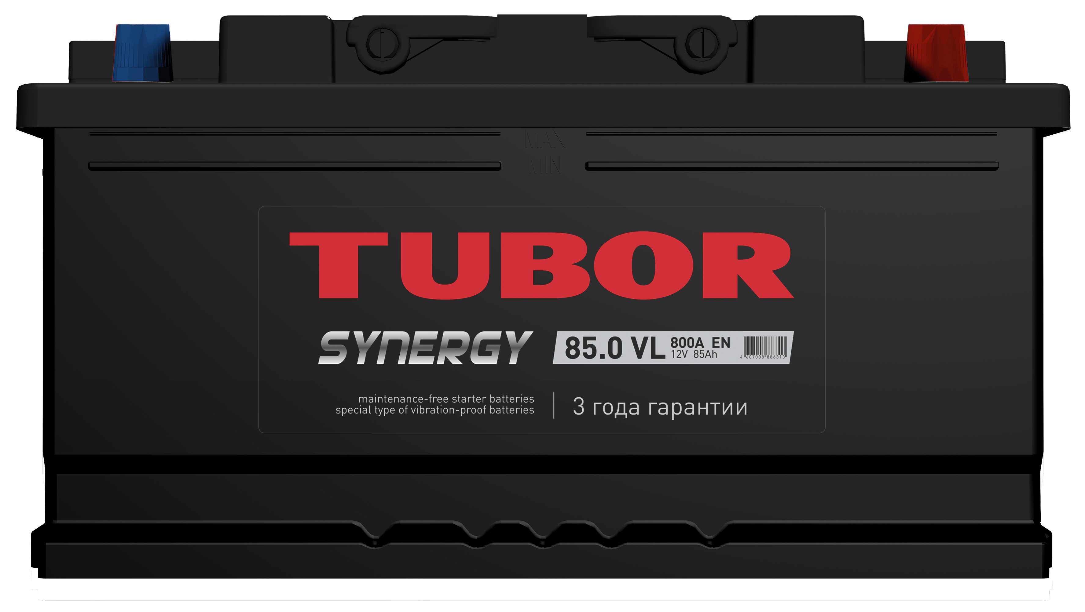 6СТ-85.0 VL низкий 85Ah TUBOR SYNERGY аккумулятор свинцово-кислотный