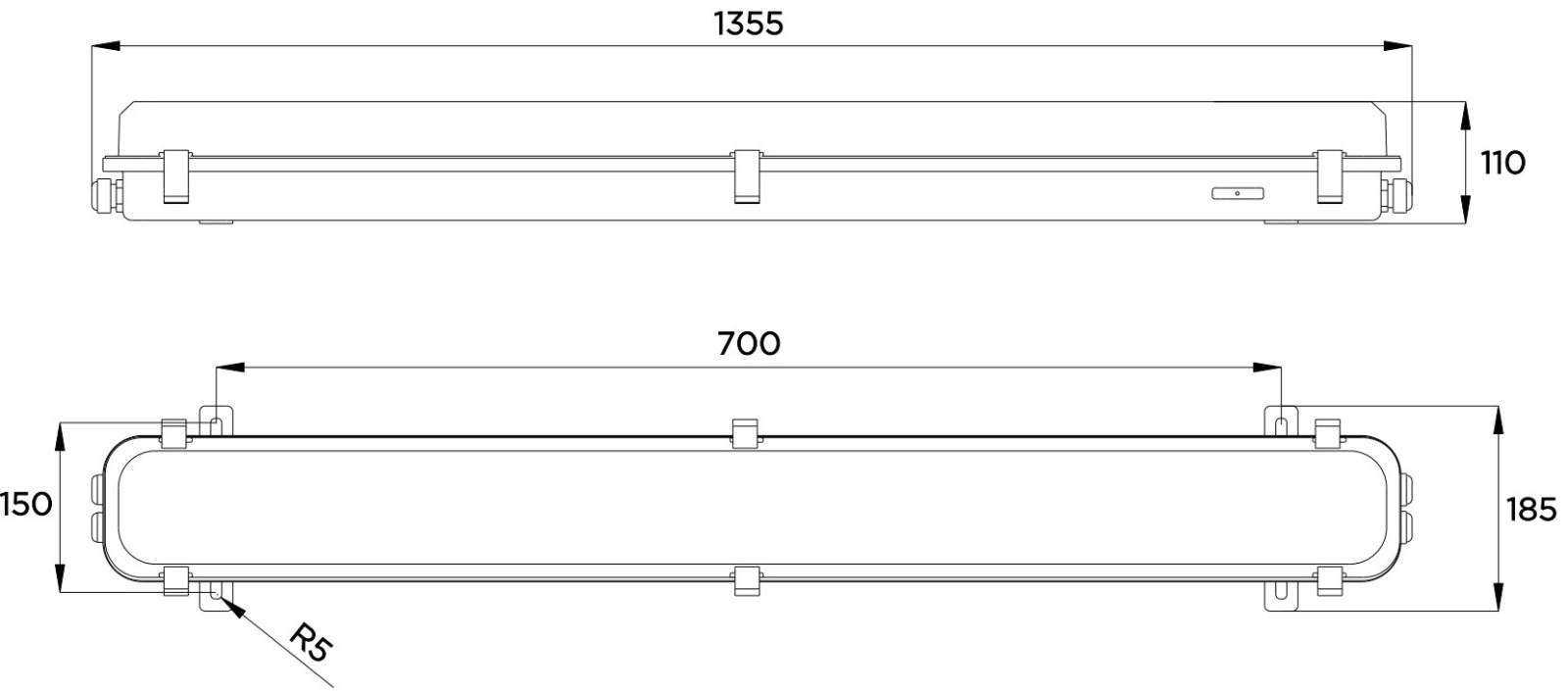 GL-481CD-101586 52W 230VAC IP67 4000K (БАП) "лапы" АМЭО светильник светодиодный аварийный