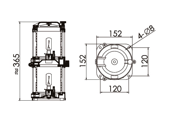 CXH4-20P 135° 2х15W BAY15d РМРС LZ фонарь сигнально-отличительный кормовой белый