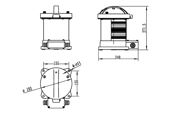 CXH2-1CL 112,5° 6W 100-240VAC LED IP66 LZ фонарь сигнально-отличительный левого борта красный