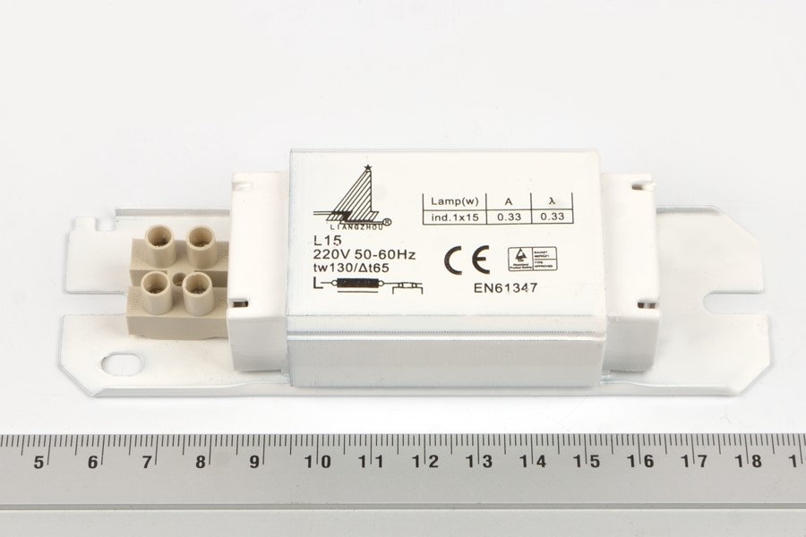 L15.800 220V 50/60Hz 1x15W аппарат пускорегулирующий индукционный