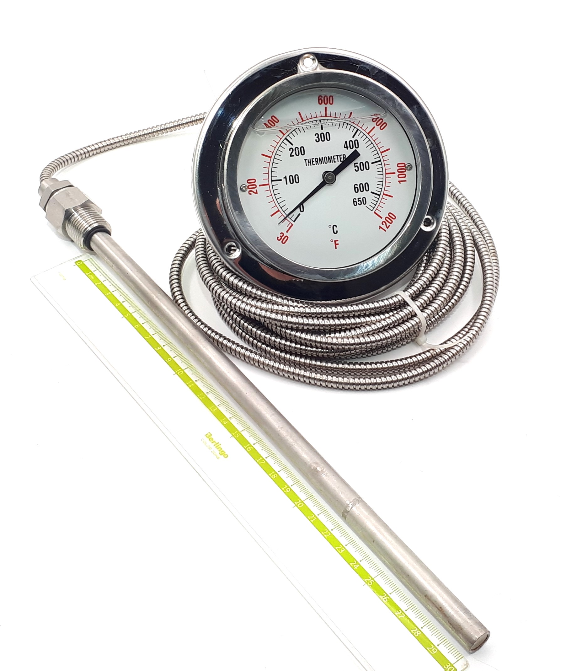 TDF100-650-G5 0+650°С Ø100 G1/2R 300/12mm 5m термометр манометрический виброустойчивый осевой