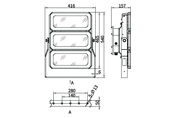 SFD-3-300 300W 100-240VAC IP67 WB АМЭО прожектор светодиодный судовой