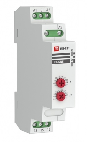 RT-SBE 0,1s-24h 230/24VAC/DC реле времени c задержкой выключения после пропадания сигнала)