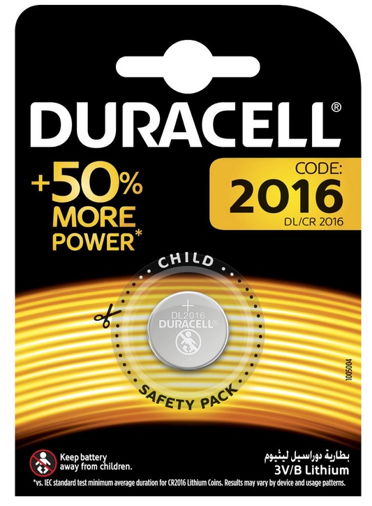 CR2016 3V Duracell батарейка литиевая