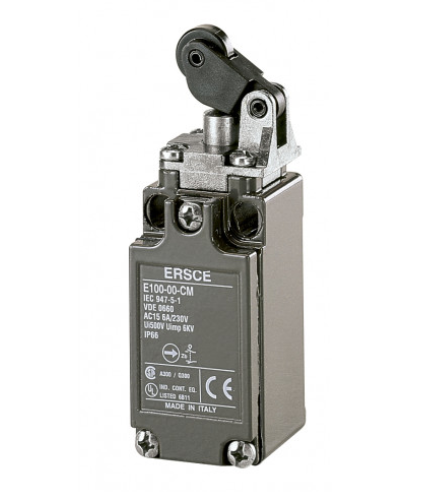 E100-00-CM 8A 500V IP56 (рычаг с роликом нажимной) выключатель концевой