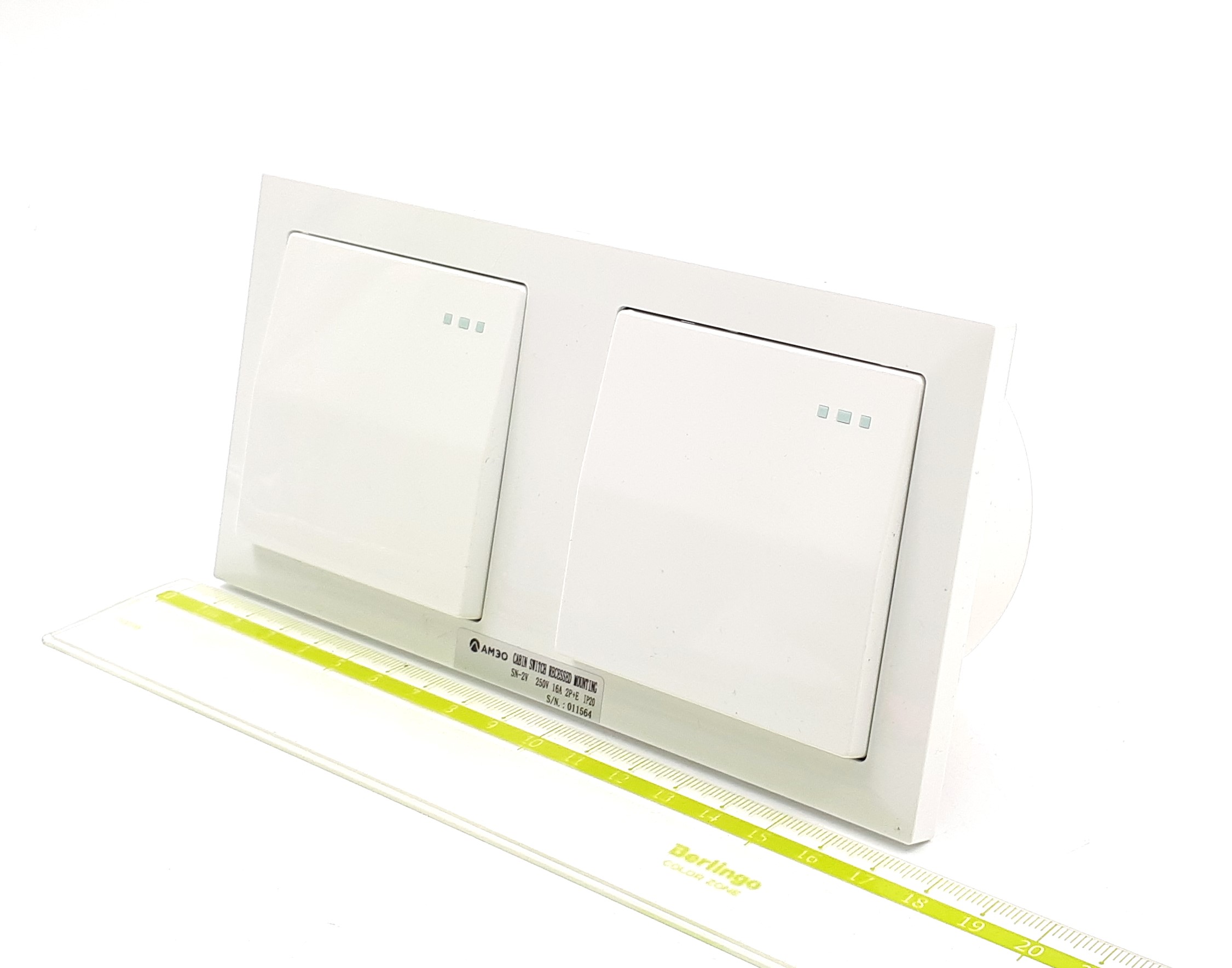 SN-2V 16A 250V 2P IP22 АМЭО выключатель каютный встраиваемый двойной