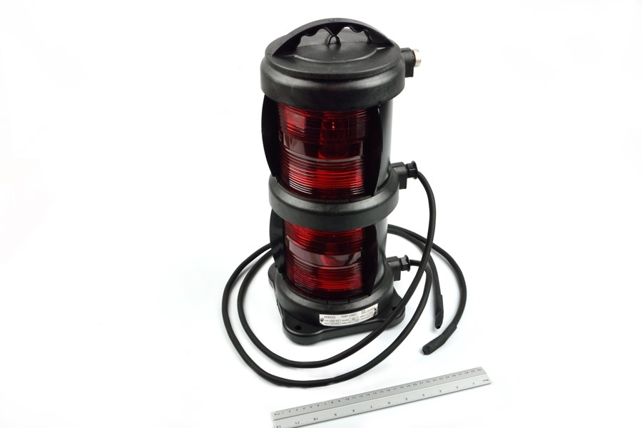 CXH2-101P 112,5° 2х65W P28s РМРС LZ фонарь сигнально-отличительный левого борта красный