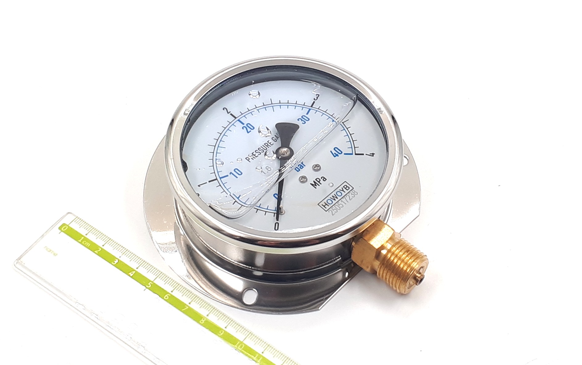 YN100T 0-40bar 100mm G1/2R HOWOYB Ф манометр виброустойчивый