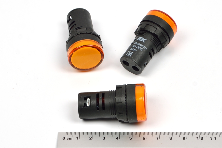 AD16-22DS 230VAC (желтый) индикатор светодиодный