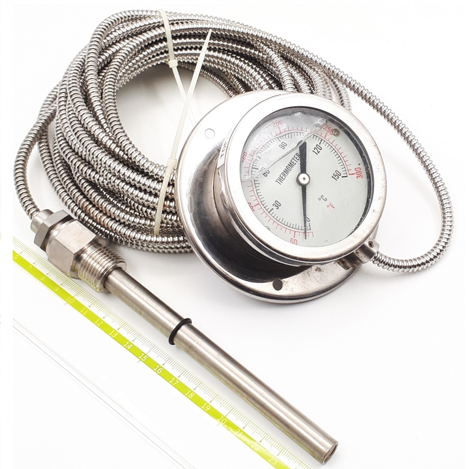 TDF75-150-G8 0+150°С Ø75 G1/2R 150/12mm 8m Ф термометр манометрический виброустойчивый