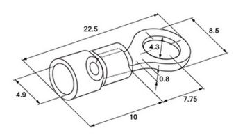 НКИ 2,5-4 наконечник кольцевой изолированный