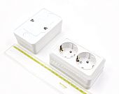 РЕН-2 2x2P+E 16A 250V IP20 розетка бытовая накладная двойная