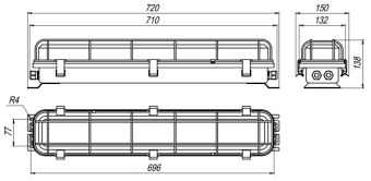 GL-281SD-140055 26W 230VAC IP67 4000K (решетка,БАП) "лапы v2" АМЭО светильник светодиодный аварийный
