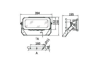 SFD-3-100 100W 100-240VAC IP67 WB АМЭО прожектор светодиодный судовой