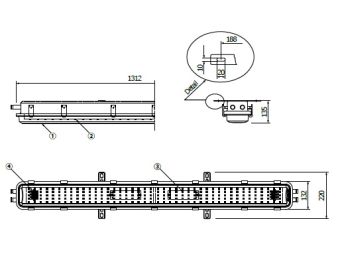 LEB225WS-0550U 50W 100-230VAC IP67 Daeyang светильник светодиодный