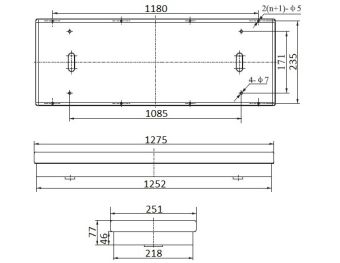 FLC40-2E 2х36W 110VAC G13 IP44 АМЭО светильник люминесцентный аварийный встраиваемый