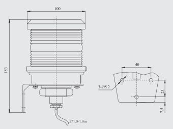 CXH2-3P 112,5° 15W BAY15d фонарь сигнально-отличительный левого борта красный