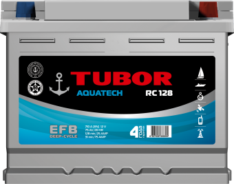 6СТ-75.0 VL 75Ah TUBOR AQUATECH аккумулятор свинцово-кислотный стартерно-тяговый