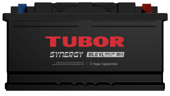 6СТ-85.0 VL низкий 85Ah TUBOR SYNERGY аккумулятор свинцово-кислотный