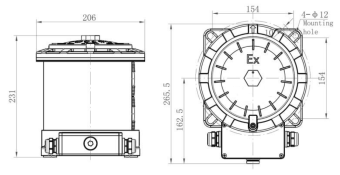 dTH52-1L 360° 2x7W 220VAC ExdeIICT6Gb LED фонарь навигационный взрывозащищённый круговой белый