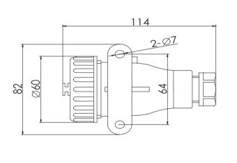 JN2-2 2P+E 10A 250V IP56 АМЭО розетка судовая