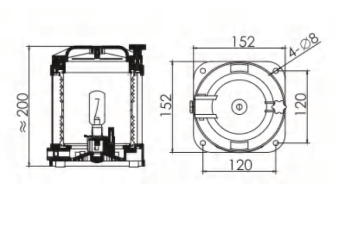 CXH4-21P 135°15W BAY15d LZ фонарь сигнально-отличительный кормовой красный