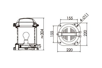 CXH6-1P 360° 65W P28s LZ фонарь сигнально-отличительный круговой стационарный зеленый