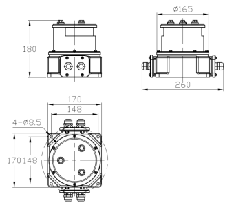 LTH32-1 225° 15W 100-240VAC LED фонарь навигационный топовый арктический белый