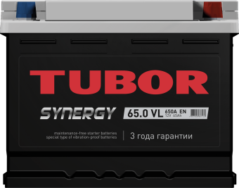 6СТ-65.0 VL 65Ah TUBOR SYNERGY аккумулятор свинцово-кислотный