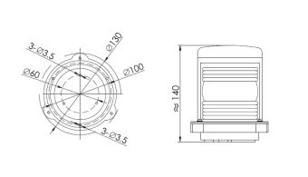CXH2-3 112,5° 30W B15d LZ фонарь сигнально-отличительный левого борта красный