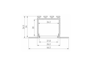 DL-001AD-130100 18W 230VAC 3000K (1000x46мм) АМЭО светильник светодиодный встраиваемый