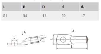 ТМЛ 120-12-17 наконечник медный луженый