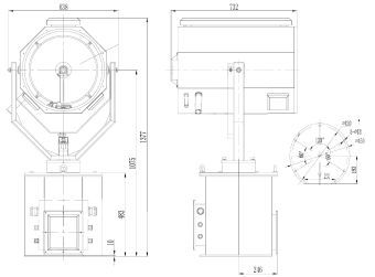 SSX-3000R-V2 3000W 230VAC 50/60Hz IP56 (без лампы) АМЭО HX прожектор ксеноновый судовой ледовый